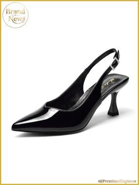 Kitten Heel Pumps Slingback Low Heels 3 Inch Stiletto Pointed Toe Elegant Formal